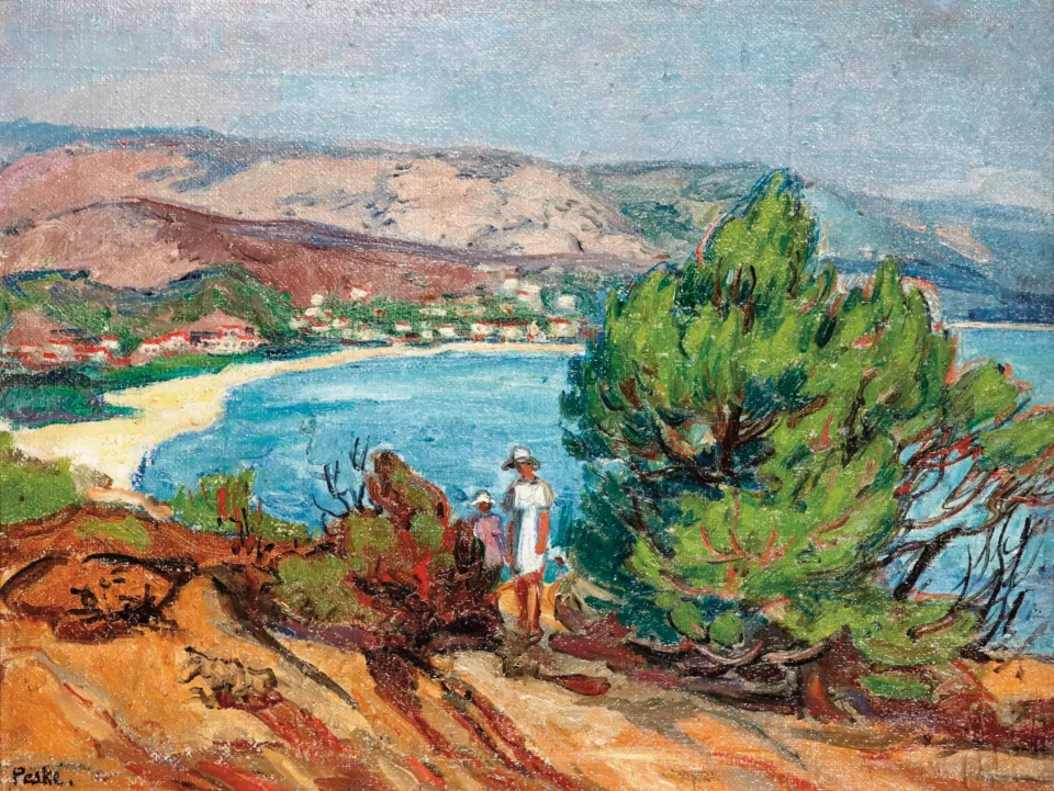 Jeunes femmes en bord de mer - Jean Misceslas PESKE (Golta 1870- Le Mans 1949)