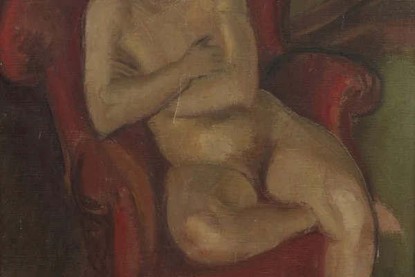 Nu au fauteuil rouge - Iosif ISER (Bucarest 1881 - Neuilly sur Marne 1958)