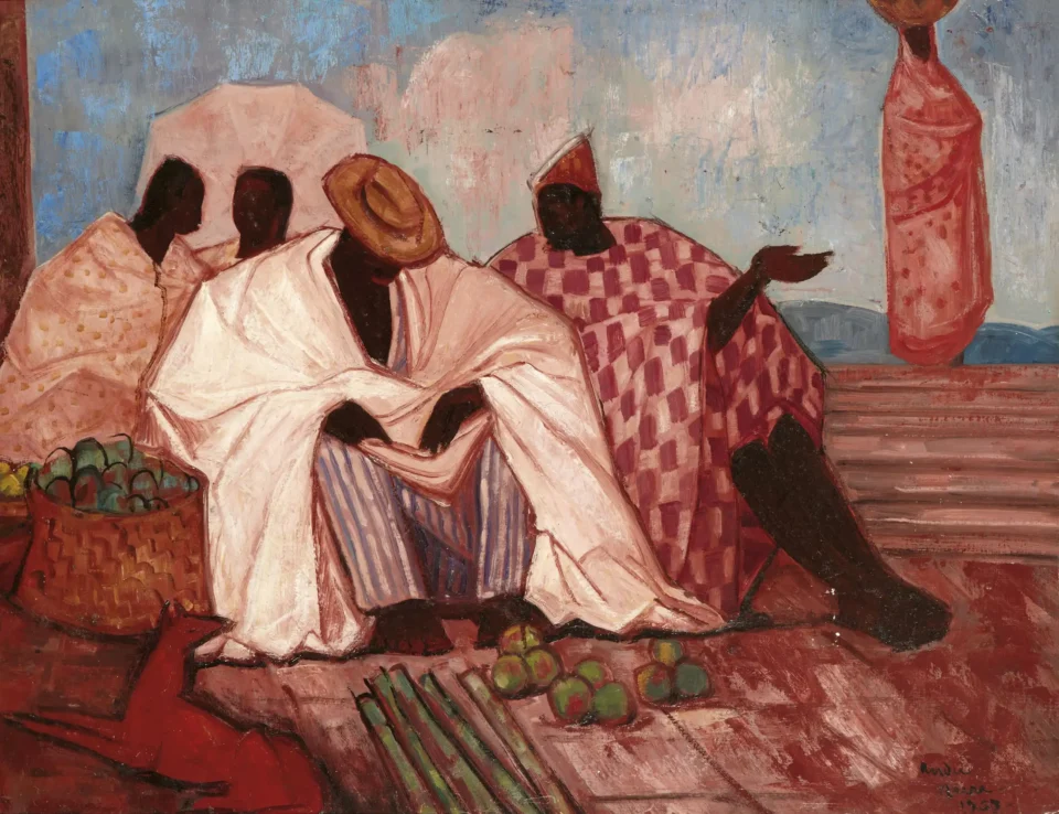 Scène de marché à Madagascar, 1959 - André MAIRE (Paris 1898-1985)