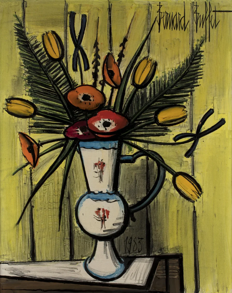 Bouquet dans un vase - Bernard BUFFET (Paris 1928 - Tourtour 1999)