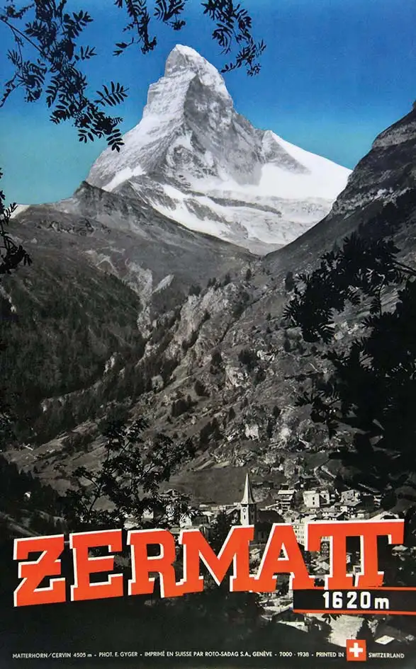 Zermatt 1620 mètres Le Cervin 1938 - GYGER EMANUEL