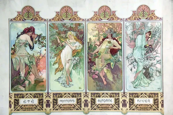 Les Saisons 1896 :  Été Automne Hiver Printemps 1896 - MUCHA ALPHONSE