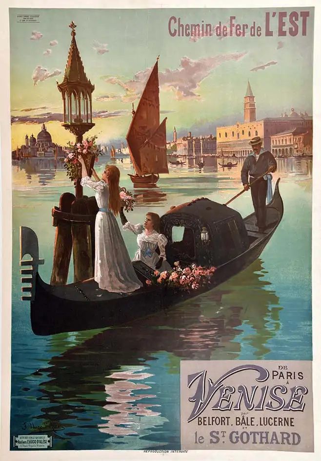 Venise De Paris à Venise par Belfort, Bâle, Lucerne Le Saint Gothard vers 1890 - HUGO D' ALESI  F.