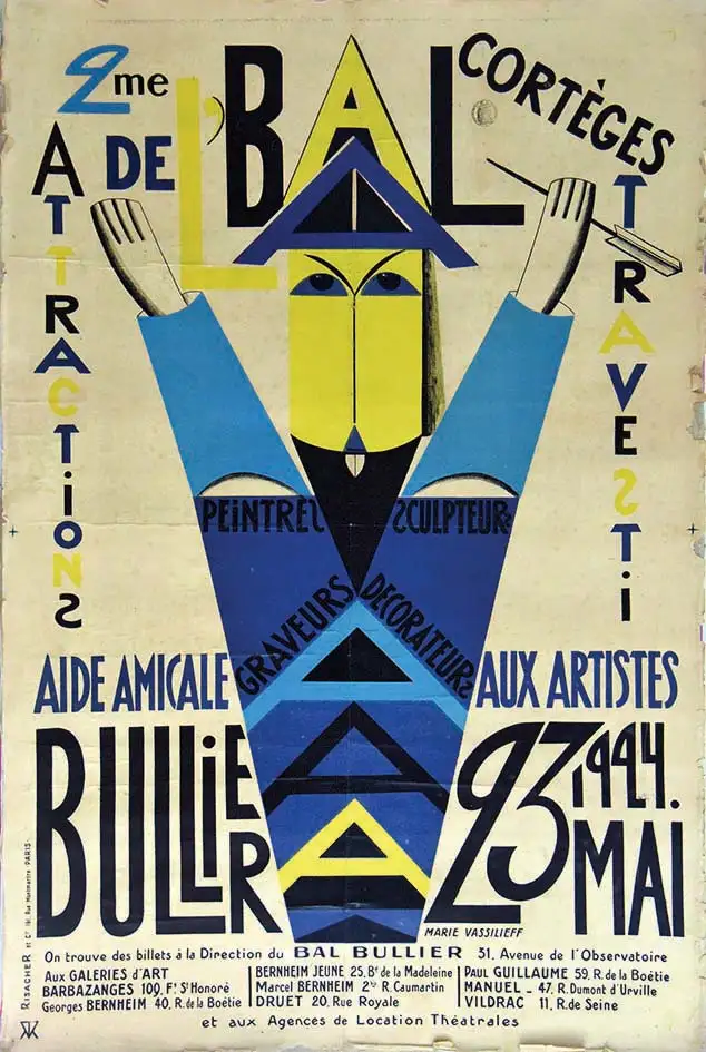 2eme Bal de l’A,A,A,A (Aide amicale aux artistes) Bullier 1924 - VASSILIEFF Marie