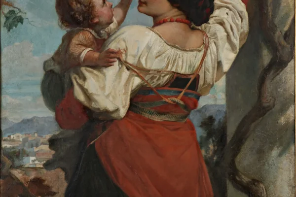 Femme à l'enfant et raisin - Atelier de Felix Joseph BARRIAS (1822-1907)