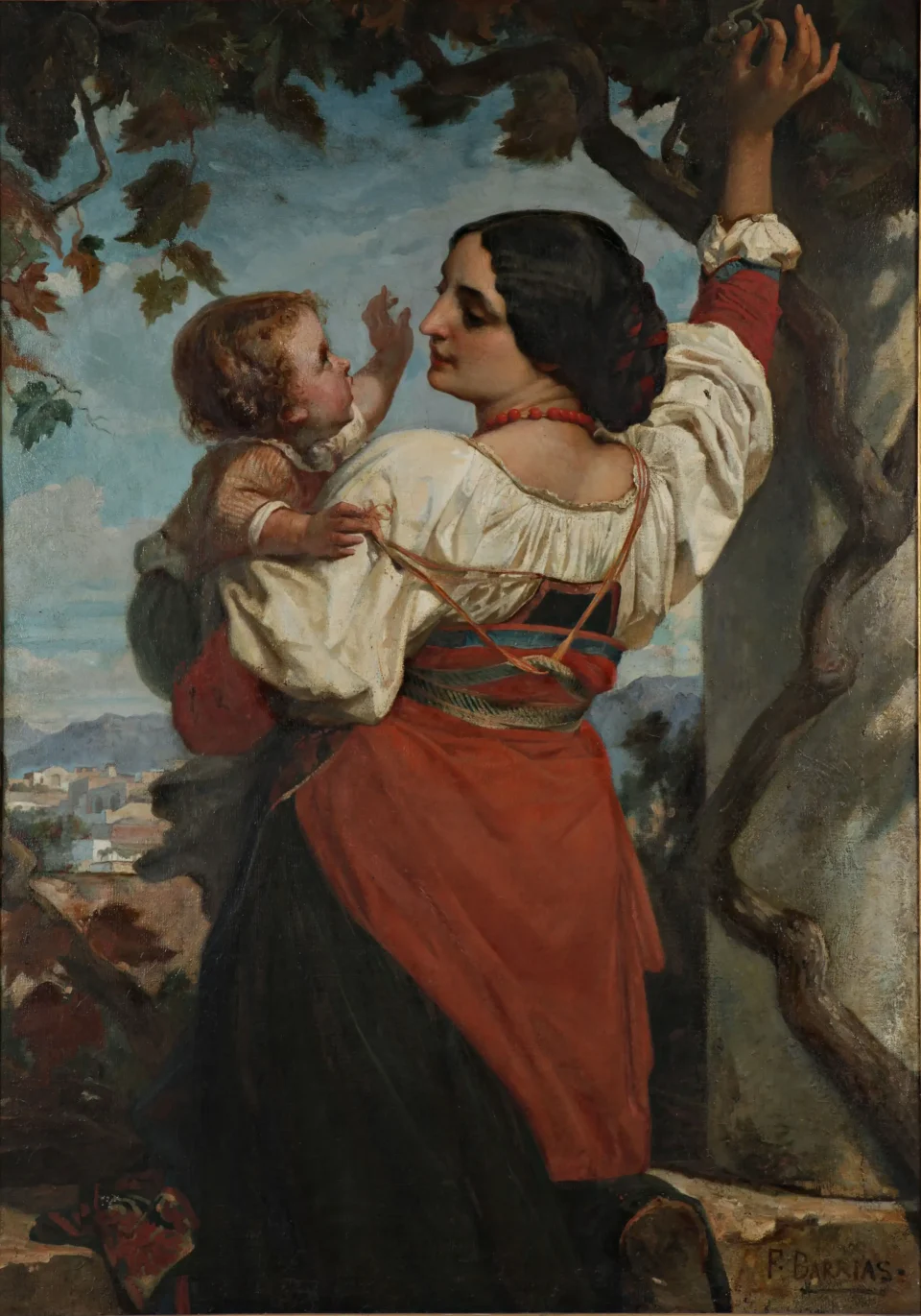 Femme à l’enfant et raisin - Atelier de Felix Joseph BARRIAS (1822-1907)