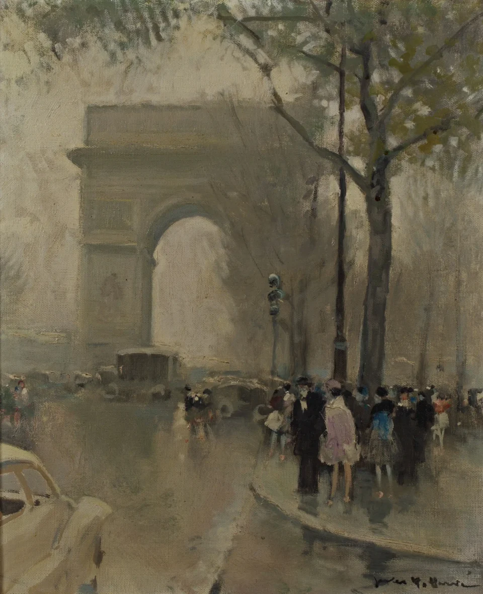 Les Champs Elysées et l’Arc de Triomphe - Jules Rene HERVE (1887-1981)