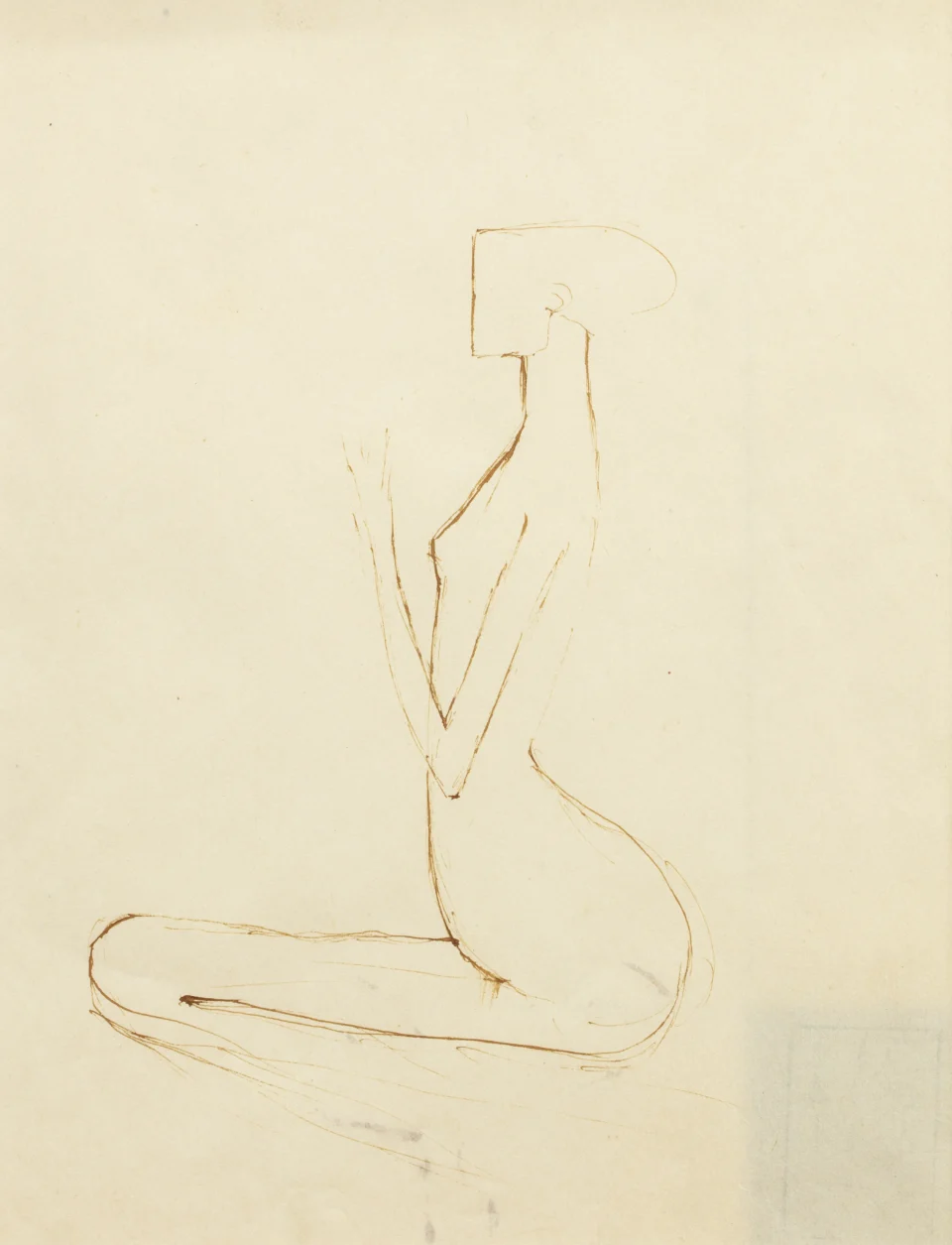 Femme nue de profil assise, circa 1909 (probablement Diane de Poitiers) - LAURENCIN Marie (Paris 1883 - 1956)