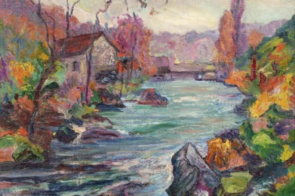 Paysage à la rivière, Crozant moulin de la folie - FERON Julien (1854 - 1944)