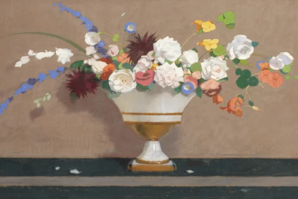 Bouquet de fleurs sur un entablement - GUIRAND DE SCEVOLA Lucien (Sète 1871 - Paris 1950)