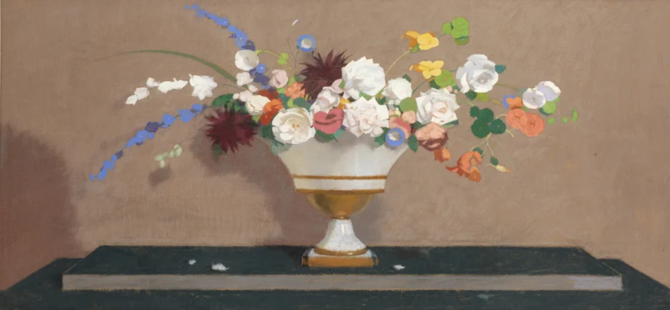 Bouquet de fleurs sur un entablement - GUIRAND DE SCEVOLA Lucien (Sète 1871 - Paris 1950)