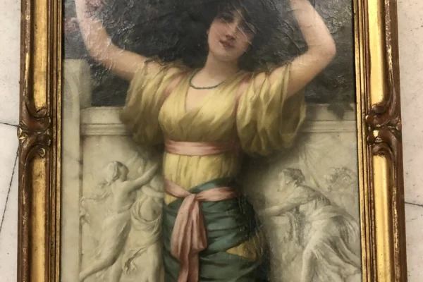 Jeune femme à la guirlande de fleurs - SEMENOWSKY Emile-Eisman (Saint Petersbourg 1853 - Paris 1918)