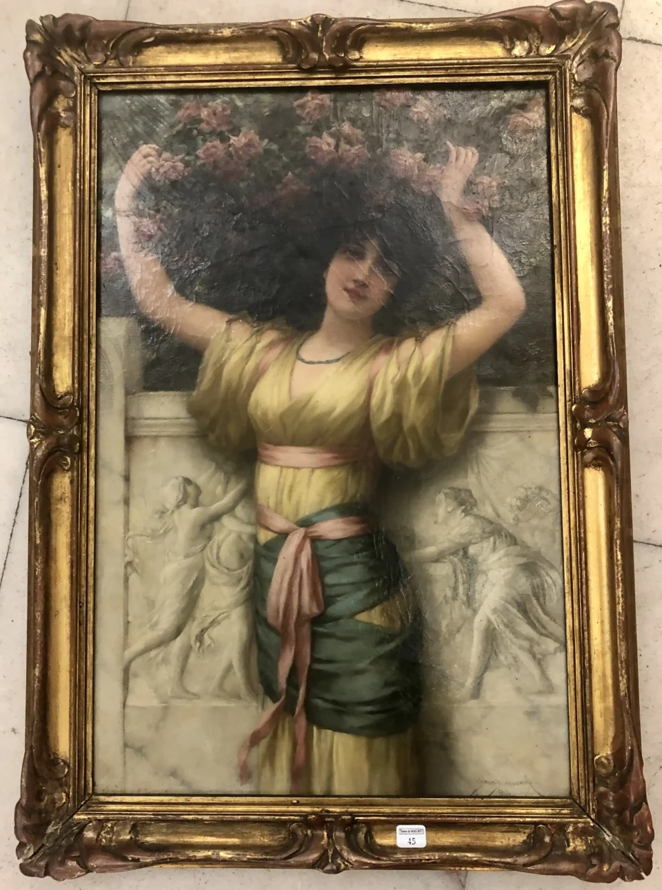 Jeune femme à la guirlande de fleurs - SEMENOWSKY Emile-Eisman (Saint Petersbourg 1853 - Paris 1918)