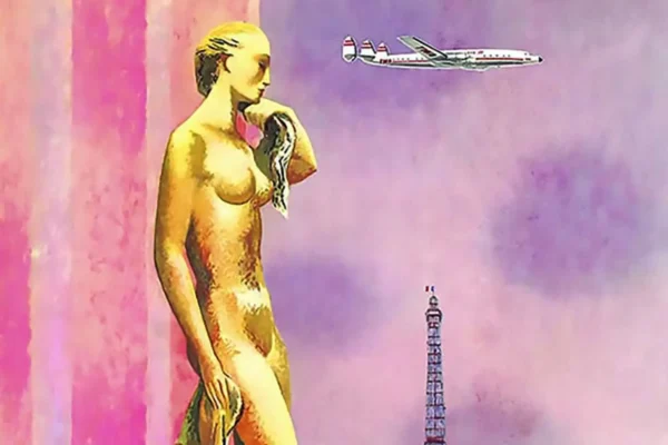 Paris (Statue) Fly TWA to Paris Super Constalation Lookeed 1950 - KLEIN DAVID