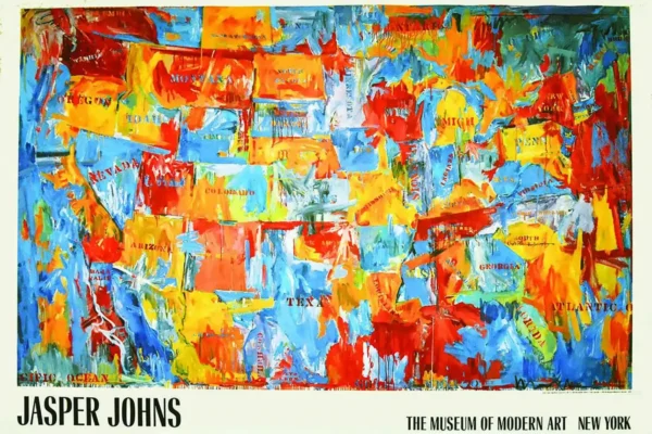 Map of The USA Jasper Jonhs Museum Of Modern Art New York 1989 - JOHNS JASPER