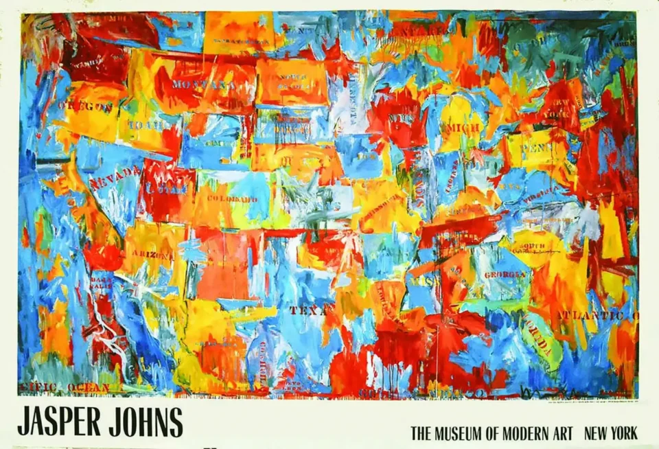 Map of The USA Jasper Jonhs Museum Of Modern Art New York 1989 - JOHNS JASPER