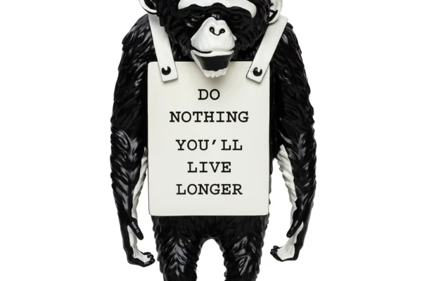 Monkey (Black) Do nothing you'll live longer, 2016 - Banksy Brandalism x Médicom