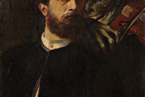 Autoportrait à la mort, violoniste - D'après Arnold BOCKLIN (1827-1901)