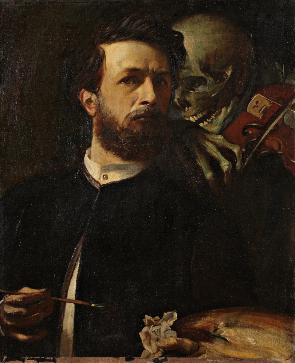 Autoportrait à la mort, violoniste - D'après Arnold BOCKLIN (1827-1901)