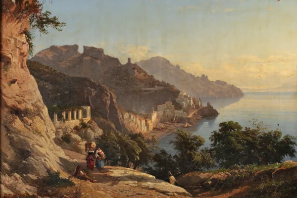 Vue d'Amalfi - Alessandro LA VOLPE (1820-1887)