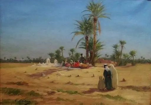 Femme au bord de l’oued - Antoine GADAN  (1854 -1934)