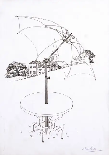 Parasol de jardin transparent - Jacques CARELMAN(1929-2012)