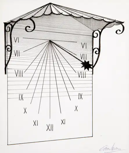 Marquise de cadran solaire - Jacques CARELMAN(1929-2012)