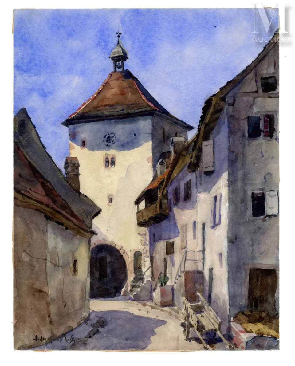 Vue de Turckheim - Jean-Jacques WALTZ dit HANSI (Colmar 1873-1951)