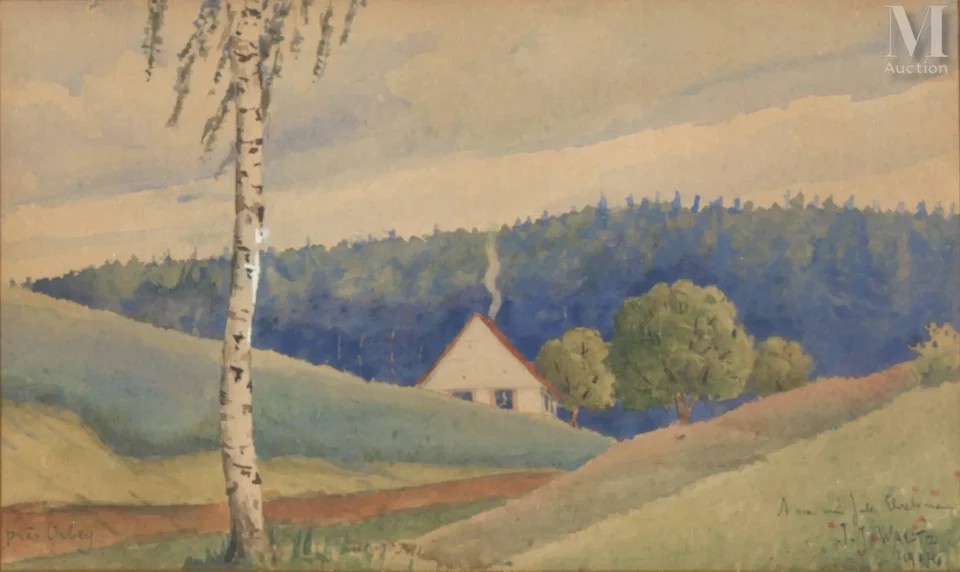 Vue d’une maison près d’Orbey - Jean-Jacques WALTZ dit HANSI (Colmar 1873-1951)