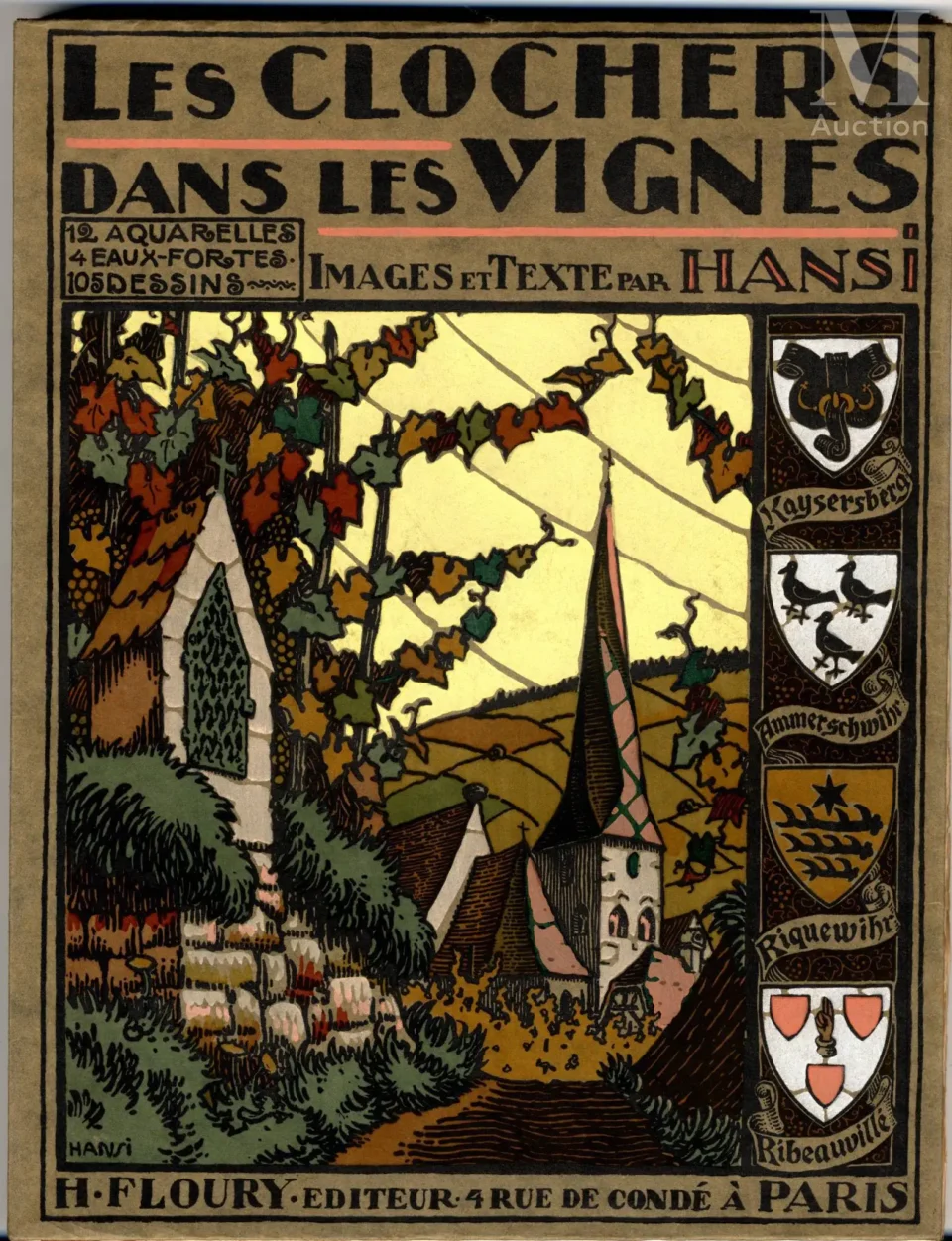 Les Clochers dans les Vignes - Jean-Jacques WALTZ dit HANSI (Colmar 1873-1951)