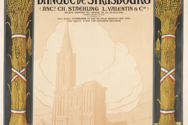 Affiche héraldique pour la banque de Strasbourg - Jean-Jacques WALTZ dit HANSI (Colmar 1873-1951)