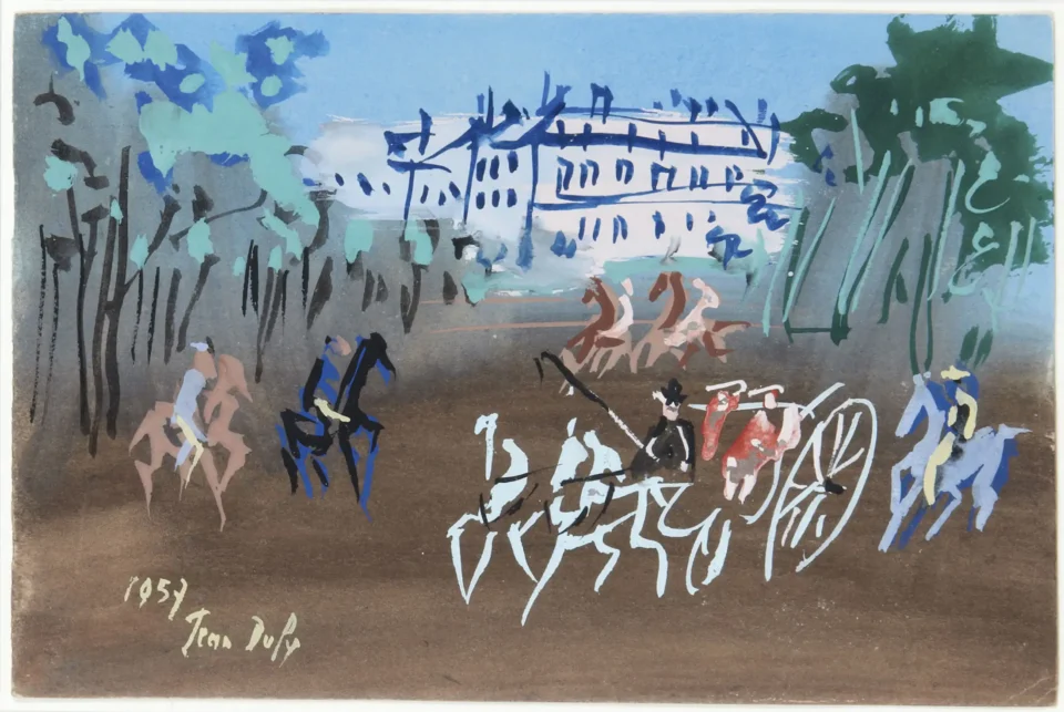 Calèche et cavaliers, 1957 - Jean DUFY (1888-1964)