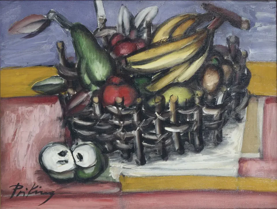 Panier de fruits - Franz PRIKING (1929-1979)