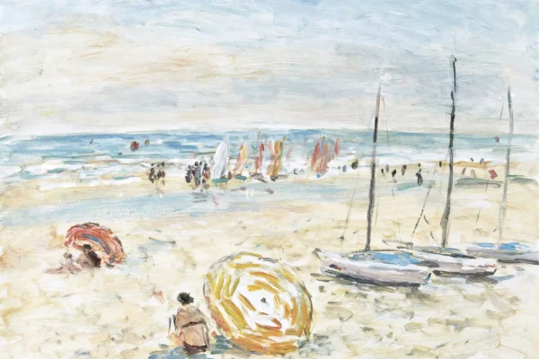 Voilier sur la plage - Jean-Jacques RENE (1943)