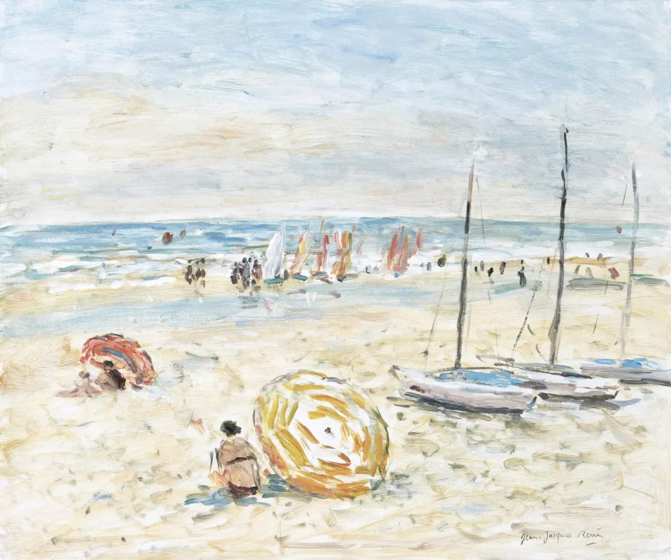 Voilier sur la plage - Jean-Jacques RENE (1943)