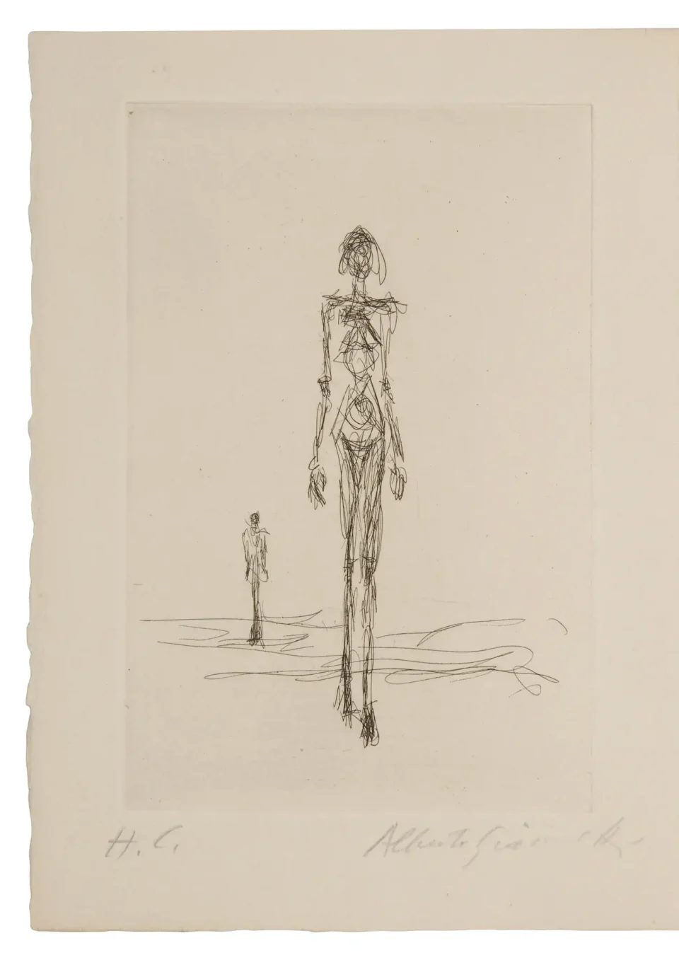 Illustration pour L’ EPERVIER de Jacques Dupin, 1960 - Alberto GIACOMETTI (1901-1966)