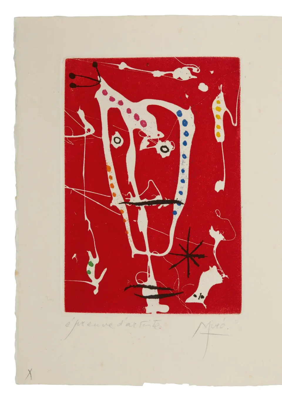 Frontispice pour  LES BRISANTS de Jacques Dupin. G.L.M. éditeur, Paris 1958 - Joan MIRO (1893-1983)