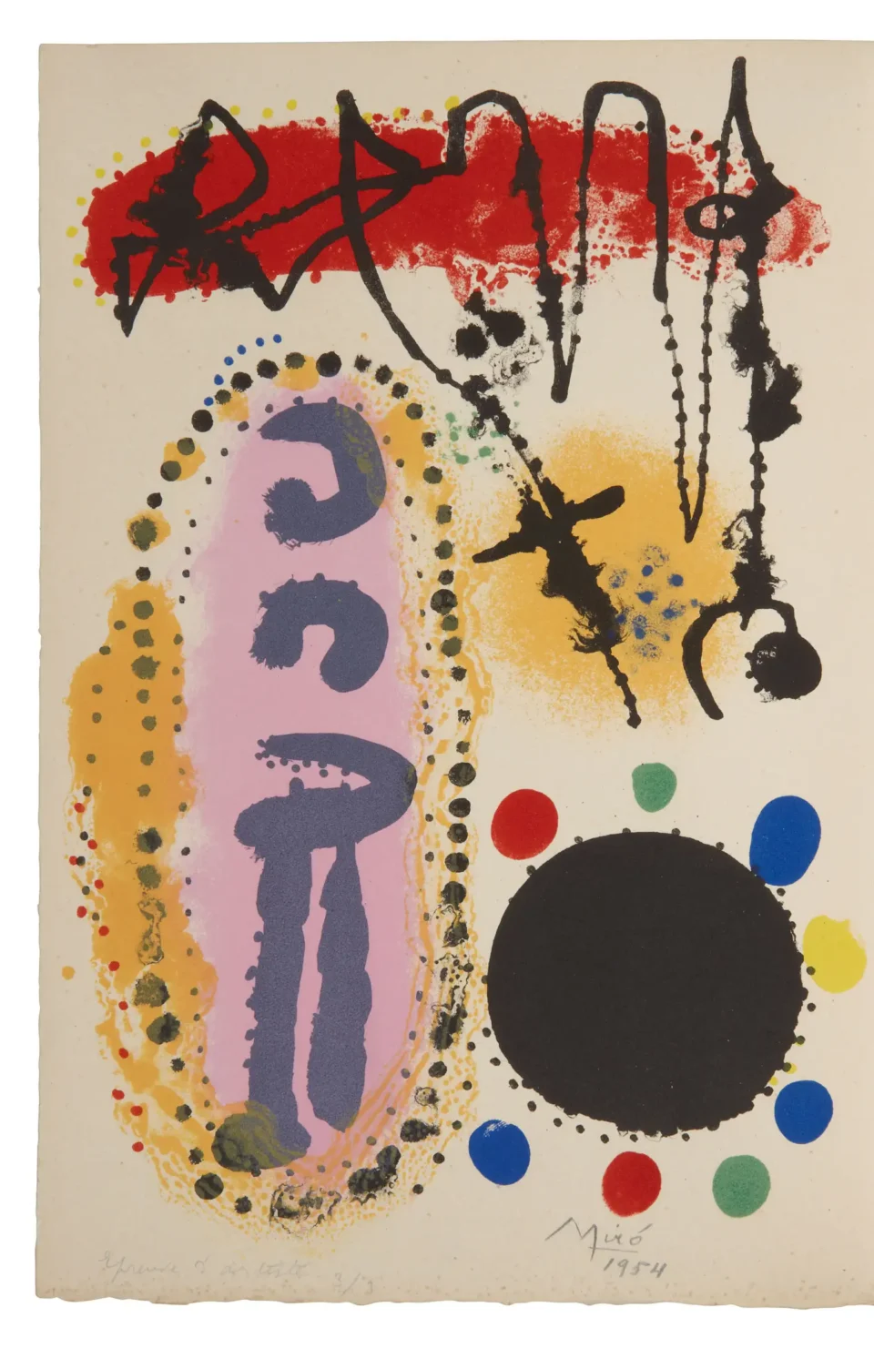 Frontispice pour A LA SANTE DU SERPENT de René Char, 1954 - Joan MIRO (1893-1983)