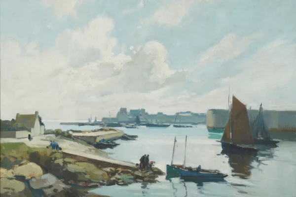 Voiliers sortant du port - Henri Alphonse BARNOIN (1882-1940)