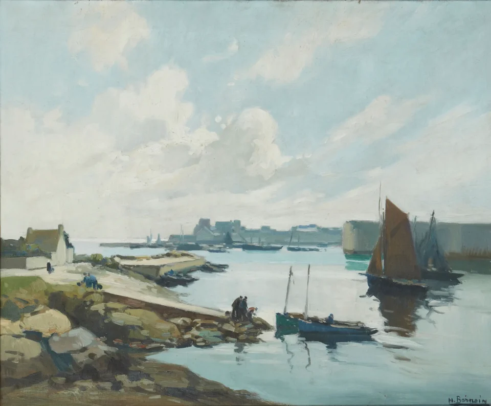 Voiliers sortant du port - Henri Alphonse BARNOIN (1882-1940)