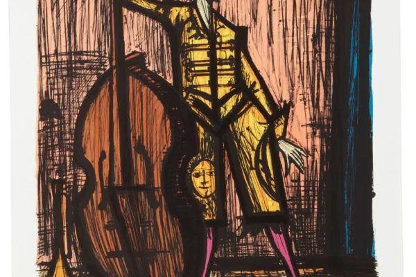 CLOWN ET CONTREBASSE, 1981 - Bernard BUFFET (1928-1999)