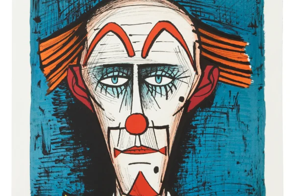 CLOWN SUR FOND BLEU, 1985 - Bernard BUFFET (1928-1999)