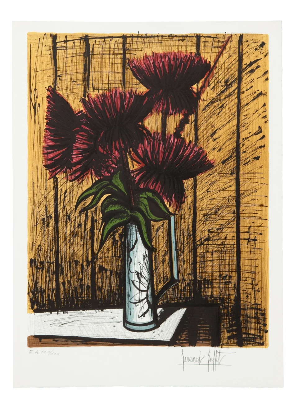 BOUQUET DE CHRYSANTHEMES, 1980 - Bernard BUFFET (1928-1999)