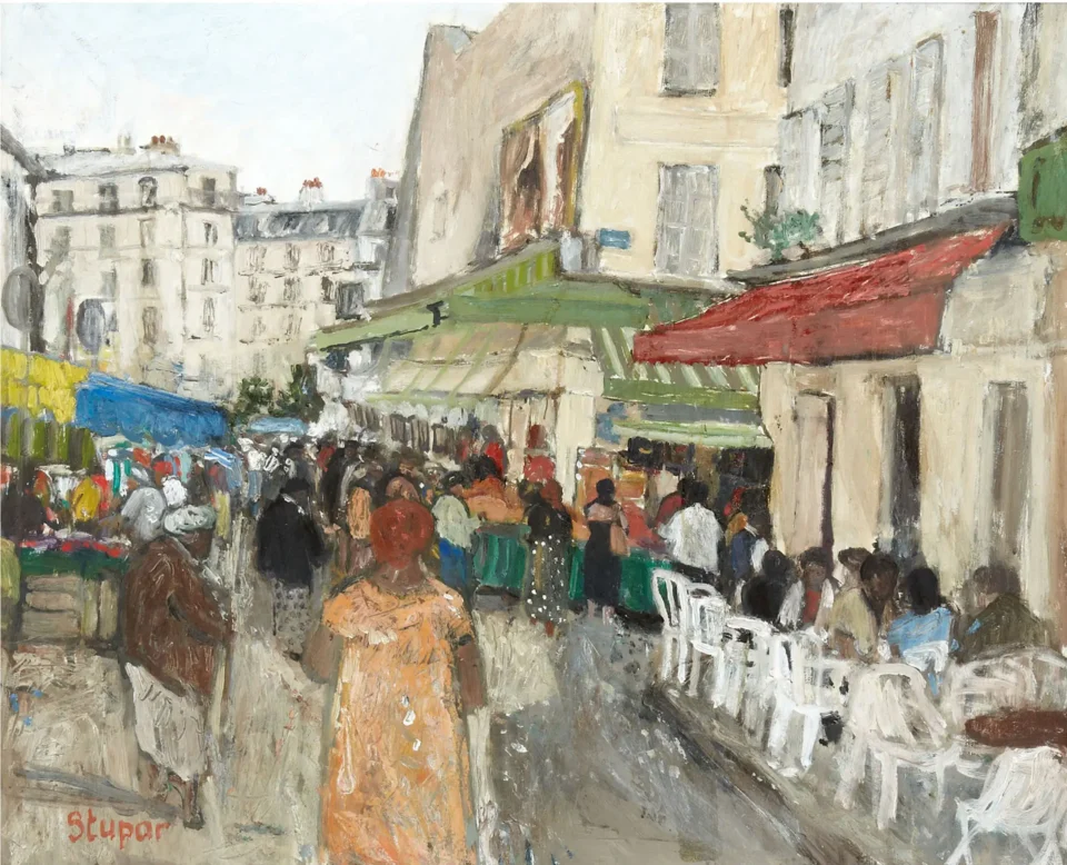 Le marché de la rue Moufetard - Marko STUPAR (1936)