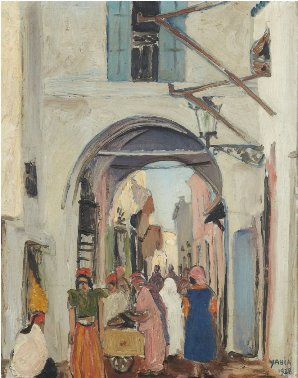 Promeneurs à Tunis - YAHIA TURKI (1902-1969)