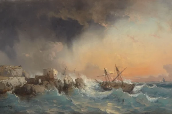 Bateau dans la tempête, 1847 - COURDOUAN Vincent (1810-1893)
