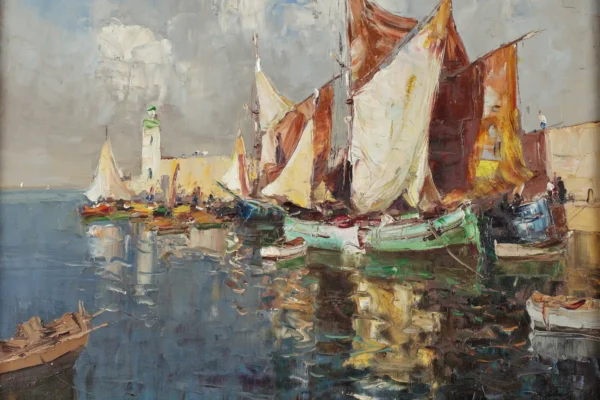 Bateaux au port - Merio AMEGLIO (1897-1970)