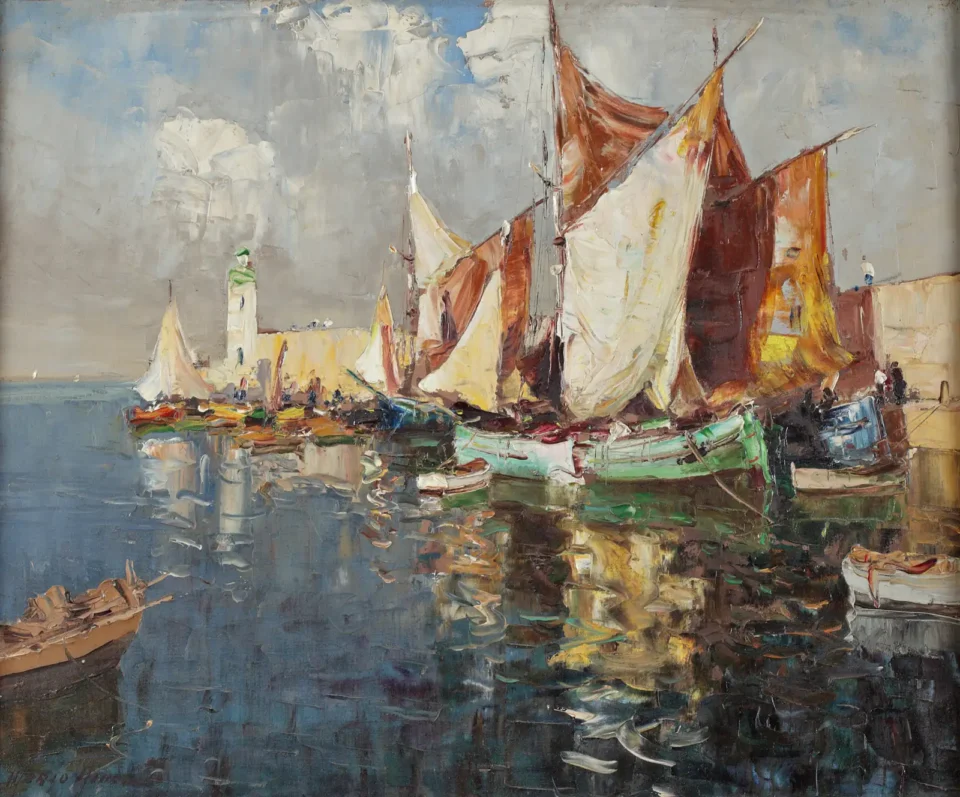 Bateaux au port - Merio AMEGLIO (1897-1970)