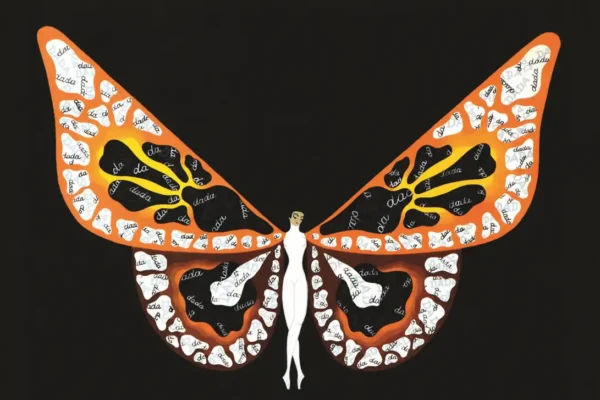 Femme Papillon Gouache signée de Erté - Dada Vers 1930 - ERTE( Romain de Tirtoff)