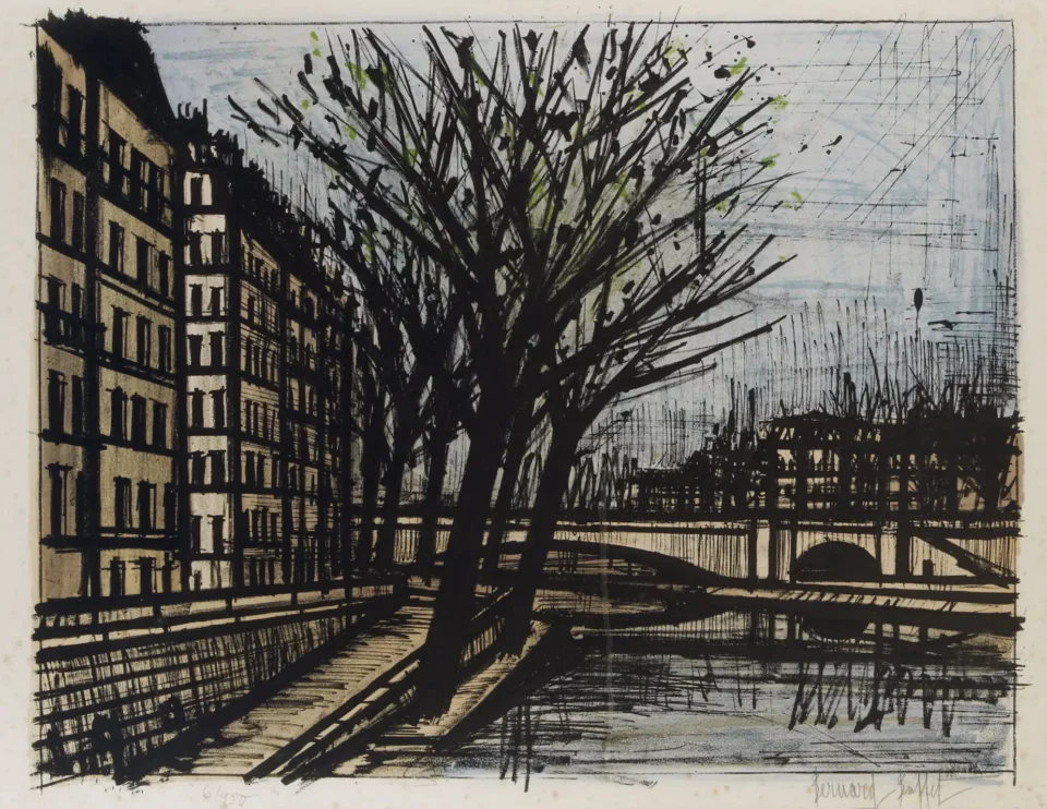 L’ile Saint Louis Planche de l’ album Paris. 1962 - BUFFET Bernard (1928-1999)